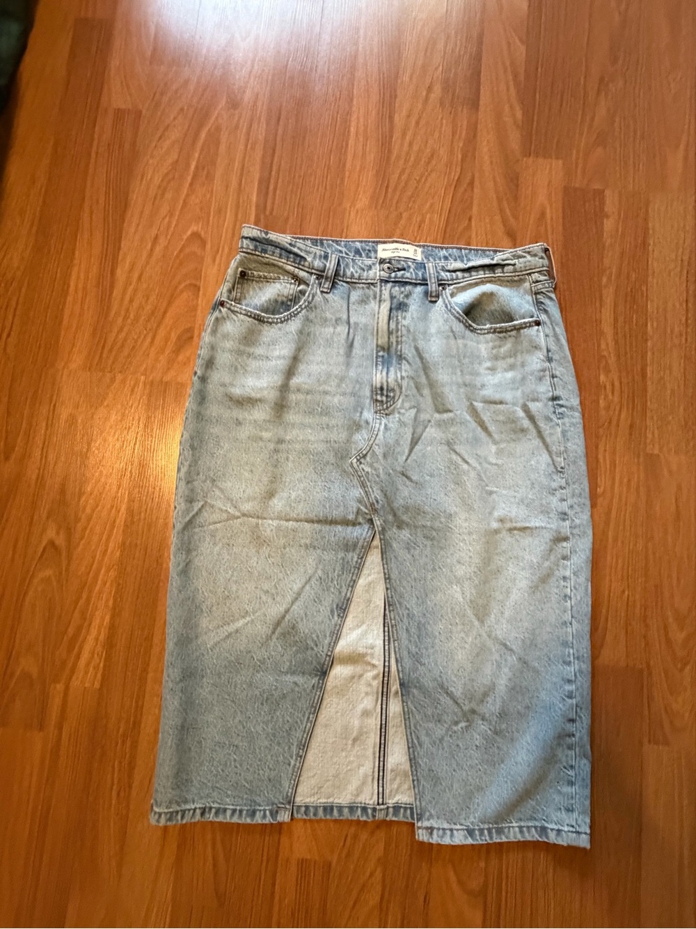 Abercrombie Classic Light Blue Denim High Rise Jeans Skirt